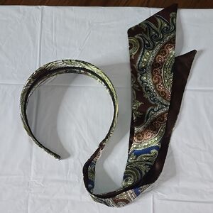 Paisley Patterned Headband and Tie Set